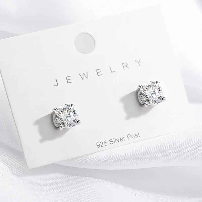 Smyoue 0.1-3CT Test Passed Moissanite Studs Earrings for Men Women S925 Silver Platinum Plated Bride Wedding Lab Diamond Studs