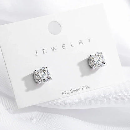 Smyoue 0.1-3CT Test Passed Moissanite Studs Earrings for Men Women S925 Silver Platinum Plated Bride Wedding Lab Diamond Studs