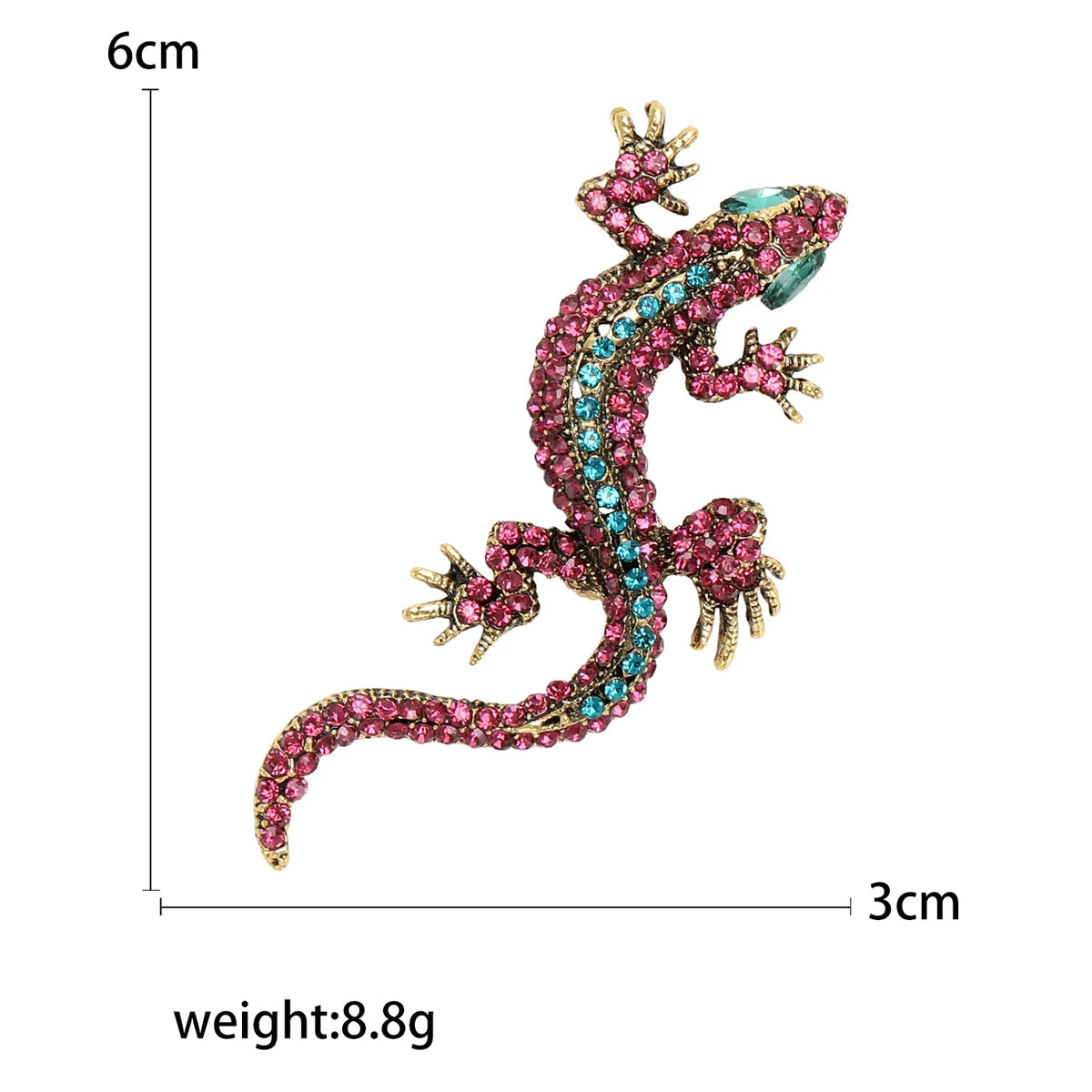 Rhinestone Chameleon Brooch for Women Unisex Enamel Lizard Pin Banquet Party Backpack Gifts Jewelry Accessories