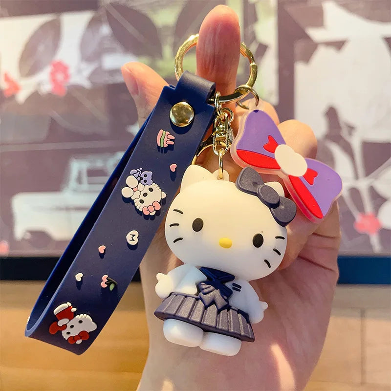 Hello Kitty Mini Model Keychain, Exquisite Cartoon Decorative Pendant, Suitable for Decorating Backpacks, Handbags, Keychains