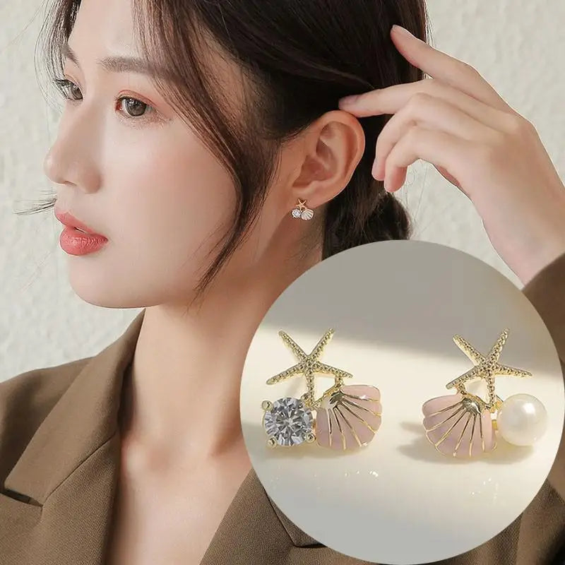 925 Silver Needle Hollow Crystal Swan Earrings For Women Korean Jewelry 2025 Trending New Luxury Animal Pearl Stud Earrings Gift