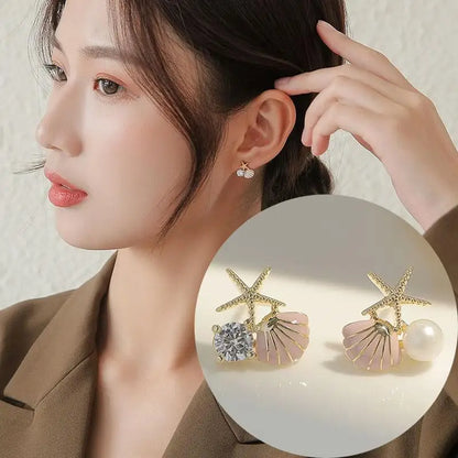 925 Silver Needle Hollow Crystal Swan Earrings For Women Korean Jewelry 2025 Trending New Luxury Animal Pearl Stud Earrings Gift