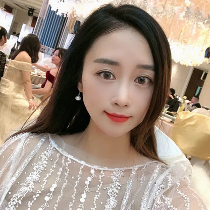 Korean Fashion Pearl Drop Earrings For Women Jewelry 2025 Trending New Luxury Women's Silver Plated Pearl Earrings Pendientes