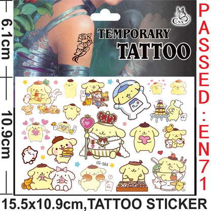 Sanrio series Tattoo Stickers Waterproof Cute Sticker Anime Birthday Party Supplies Decoration For Kids Women Men Gift