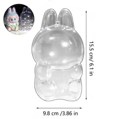 Labubuアクセサリー 透明保護カバー ぬいぐるみカバー Labubu I II ドールディスプレイバッグ ミニポータブル収納ボックス