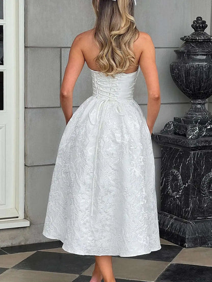 Giyu Club Evening Party Dresses Women 2025 Summer Sexy Bow Halter Long Dress Elegant Jacquard Lace Up Backless Birthday Robe