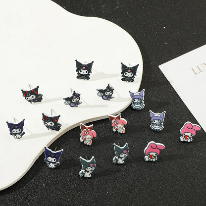 Sanrio Kuromi My Melody Earrings Cute Sweet Exquisite Earrings Campus Girls Jewelry Accessories Gifts