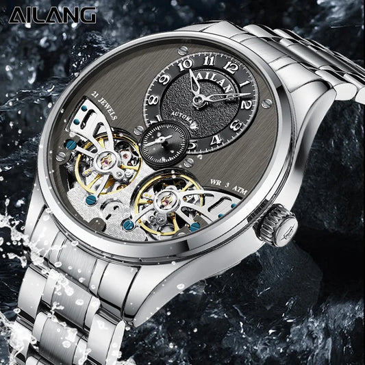 2025 New AILANG Men Flying Tourbillon Mechanical Full Skeleton Waterproof Watches Top Brand Luxury Watch for Men Sapphire Man