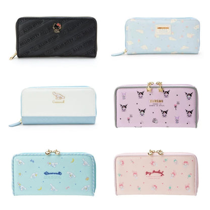 Sanrio Cinnamoroll Kuromi My Melody Hello Kitty Kawaii PU Leather Wallet Card Holders Casual Coin Purse Money Bag