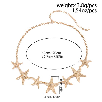 IngeSight.Z Fashion Charm Gold Color Sea Starfish Waist Belly Chain For Women Sexy Summer Beach Body Chain Jewelry Accessories