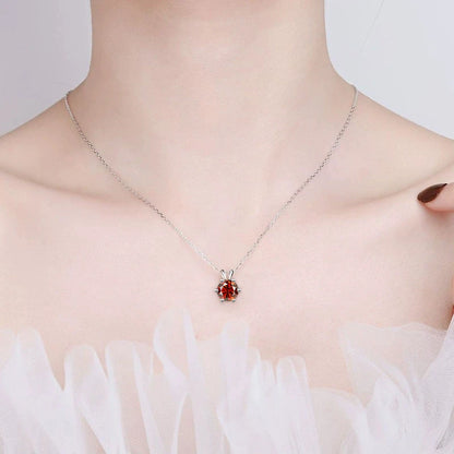 Tezzc 1CT Sparkling Luxury Moissanite Lab Diamond Pendant Necklace for Women 925 Sterling Silver High Quality Fine Jewelry