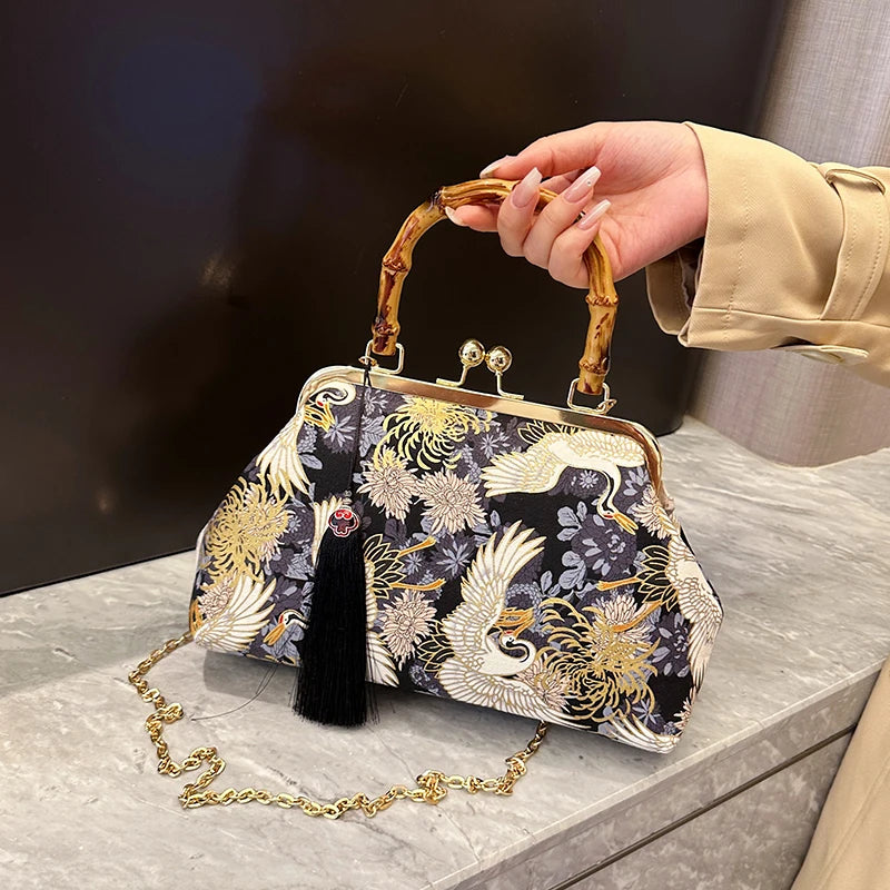 女性用高級イブニングクラッチバッグ、花嫁ウェディングクラッチバッグ、チェーンショルダーバッグ、小さなパーティーハンドバッグ、ラタンハンドル、ハンドルトート