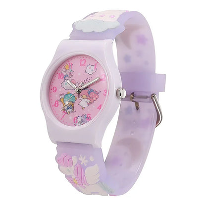 Sanrio Hello Kitty Children Wrist Watch Kuromi Cinnamoroll My Melody Kawaii Waterproof Silica Gel Chronograph Watch Student Gift