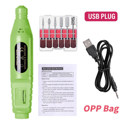 LINMANDA 6 in 1 電動ネイルドリルキット ネイルポリッシャー マニキュア ポータブルネイルファイル ネイルドリル機器 ペンツール マシン