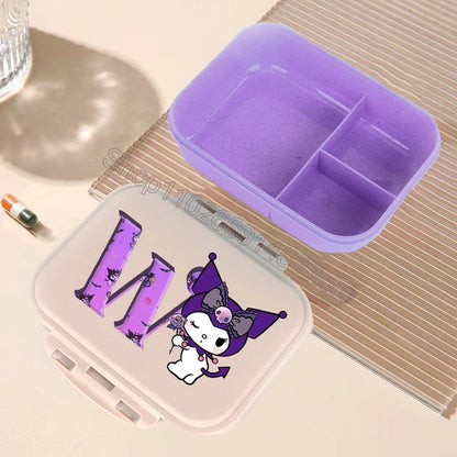 Kuromi Bento Lunch Box Sanrio Cartoon Letter A-Z Lunch Box Cute Girls School Food Storage Containers Children Birthday Gifts