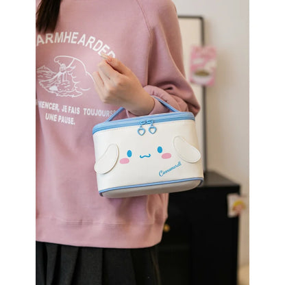 Sanrio Kuromi Hello Kitty Cinnamoroll シンプルでかわいいキャラクター メイクポーチ 大容量 高い美観 旅行用ポータブル収納バッグ