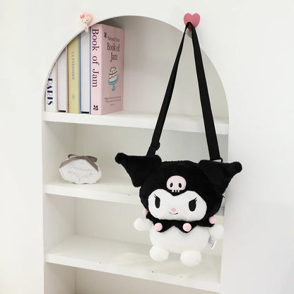 Cute Sanrio Shoulder Bag My Melody Kuromi Cinnamoroll Plush Bag Messenger Bag Girl Women Hello Kitty Travel Bag Anime Bag Gift
