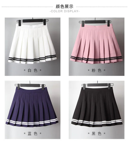 かわいい原宿スカート プレッピー スクールユニフォーム ハイウエスト プリーツ レディース ガールズ ロリータ Aライン セーラースカート