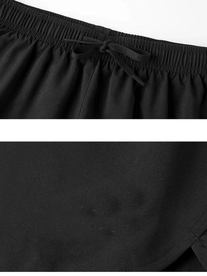 Men Swim Trunks Double-Layer Comfort Compression Liner Swim Shorts Quick Dry Beach Pants 7"