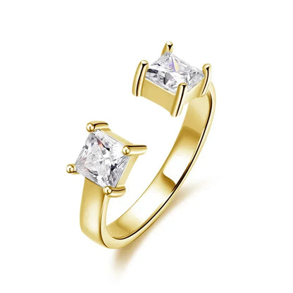 Smyoue 1CTTW 4.5mm プリンセスカット認定モアサナイトリング レディース 調節可能 100% 925スターリングシルバー 結婚式 パーティー バンド ギフト