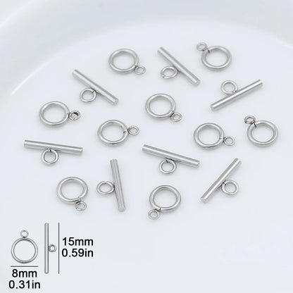 Stainless Steel OT Rings&Toggle Clasps Round Bar For Jewelry Making Necklaces Bracelets Pendants DIY Handmade Accessories