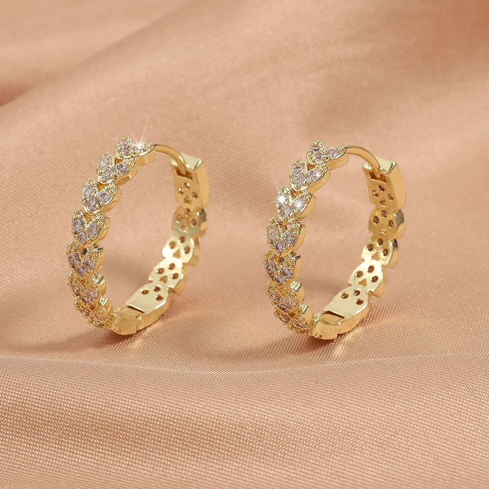 Vintage Hip Hop Round Hoop Earrings for Men Crystal Cubic Zirconia Fashion Versatile Male Jewelry Trend Circle Earring Gift