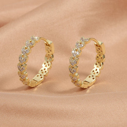 Vintage Hip Hop Round Hoop Earrings for Men Crystal Cubic Zirconia Fashion Versatile Male Jewelry Trend Circle Earring Gift