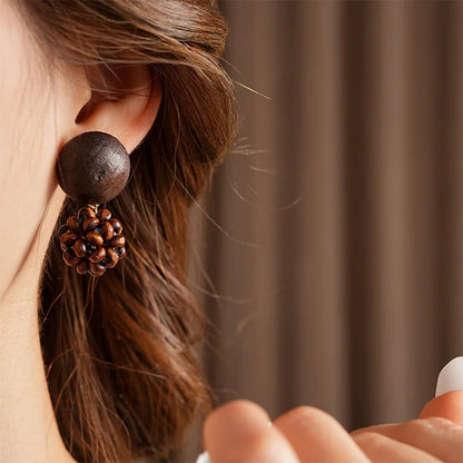 wooden beads Cluster Dangle post Earrings New Arrival National Style Fashion Jewelry Women Daily Wear Accessories Party CW134