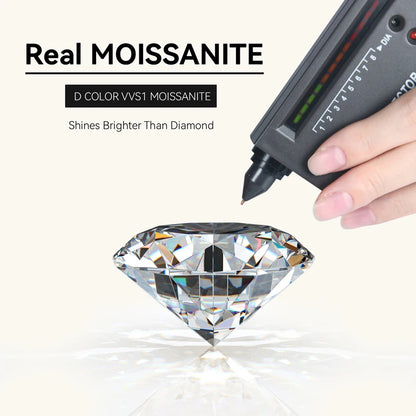 OXTAO D VVS1 Moissanite Pandent Necklace with Certified 6.5mm Lab Diamond S925 Sterling Silver Water Drop Pendant Dainty Jewelry