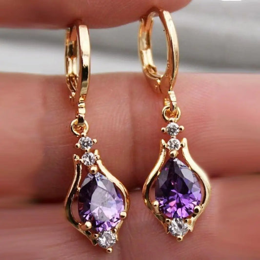 UILZ Stunning Multicolor Zircon Teardrop Earrings For Women - Fine Jewelry For Any Occasion Hoop Earring Women's Party Jewelry
