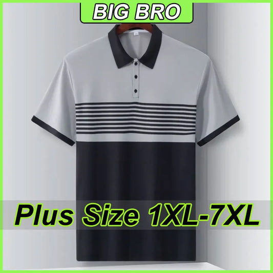 夏メンズカジュアルポロシャツ 大きいサイズ 1XL-7XL 半袖Tシャツ ラペルビジネス 通気性 ソフトTシャツ 男性トップス 服