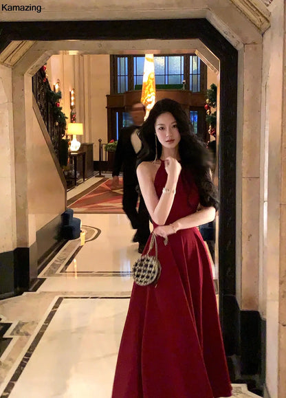 French Romantic A-line Party Dresses Women Elegant Sleeveless Birthday Graduation Midi Dress Summer New Fashion Mujers Robe