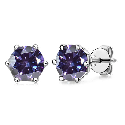 Butterflykiss Real 1 CT D Color Moissanite Stud Earrings For Women Top Quality 925 Sterling Silver Sparkling Wedding Jewelry