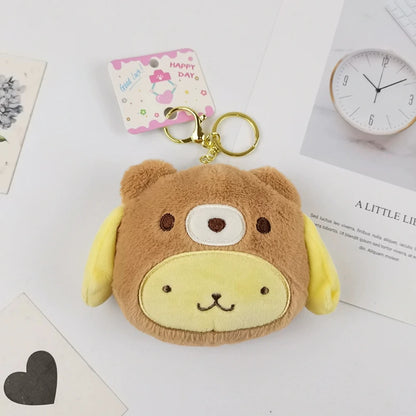 サンリオ Kuromi Melody Cinnamoroll かわいいぬいぐるみコインパース アニメ ポムポムプリン ポチャッコ 学生バッグチャーム 女の子のホリデーギフト