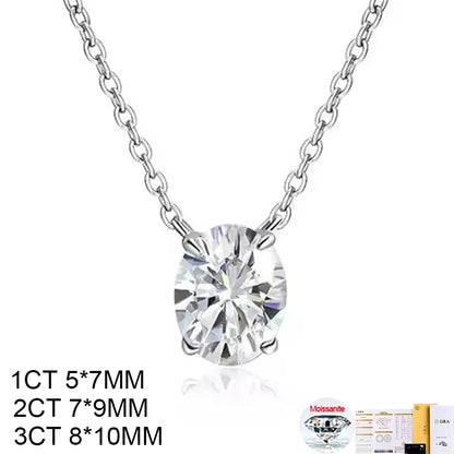 COSYA 1-3CT Oval Cut Moissanite Pendant Necklace For Women S925 Silver 18K Gold Lab Diamond Necklace Wedding Party Fine Jewelry