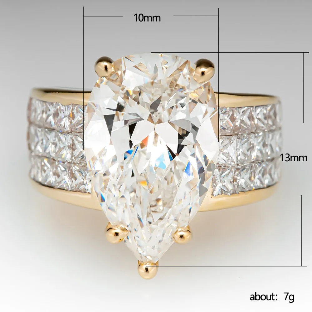 Water Drop 5ct Lab Diamond Ring 925 Sterling silver Engagement Wedding Band Rings for women Bridal Party Jewelry Gift