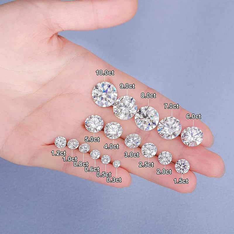 卸売 Dカラー モアサナイト ルースストーン 0.1-12.0ct VVS1認定 モアサナイト ラボダイヤモンド テスター合格 GRA証明書付き