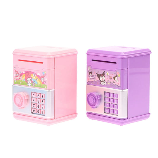 1 PCS Sanrio Anime Kawaii Kuromi My Melody Cinnamoroll Safe Shape Children's Piggy Bank Girl Heart Cute Toy Birthday Gift