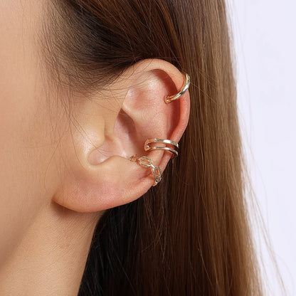 Aihua Simple Crystal Small Silver Color Ear Cuff for Women Earrings Cartilage Piercing Earring Sets Minimalism Jewelry Gifts