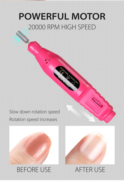 LINMANDA 6 in 1 電動ネイルドリルキット ネイルポリッシャー マニキュア ポータブルネイルファイル ネイルドリル機器 ペンツール マシン