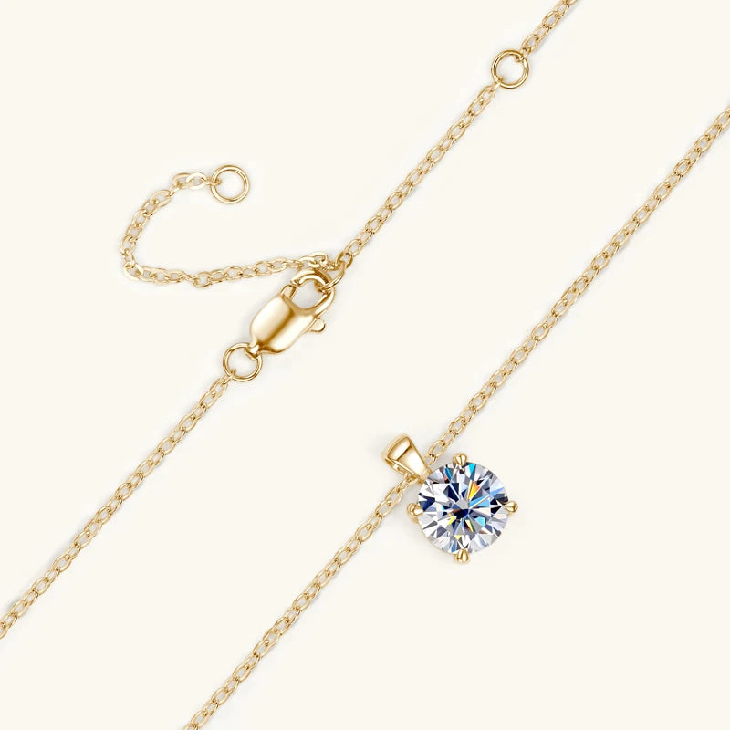 IOGOU Sparkling Real 1 Carat D Color Moissanite Pendant Necklaces For Women 100% 925 Silver Wedding Fine Jewelry Accessories
