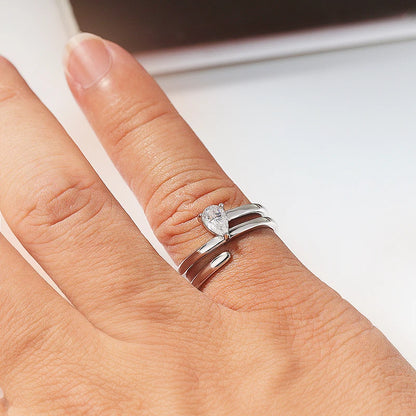 Smyoue認定 0.5CT 本物モアサナイト ソリティアリング レディース用 スターリングシルバー925 18Kメッキ ラボダイヤモンド 女性用テイルリング