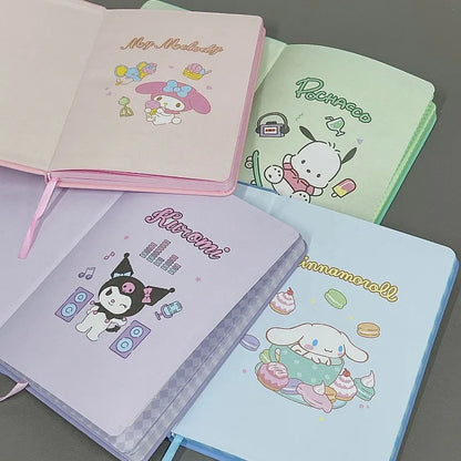 Sanrio Cartoon Notebook Kuromi Pochacco Notebook Anime My Melody Cinnamoroll Stationery Diary Notebook Children's Stationery