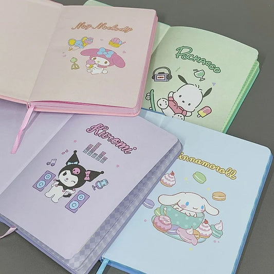 Sanrio Cartoon Notebook Kuromi Pochacco Notebook Anime My Melody Cinnamoroll Stationery Diary Notebook Children's Stationery