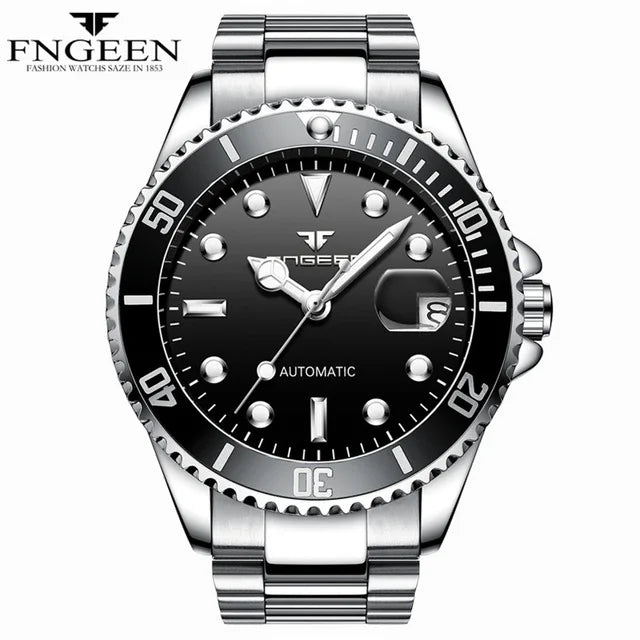 2025 FNGEEN 9001 Luxury Brand Men Watch Steel Tourbillon Skeleton Mechanical Watches Luminous Automatic Date Diamond Wristwatch