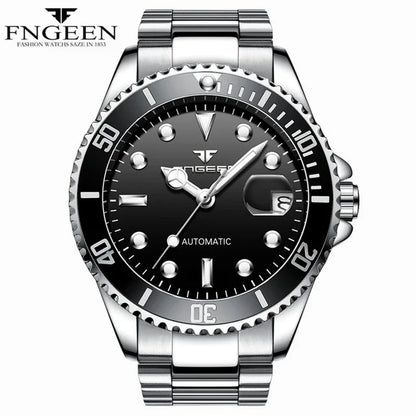 2025 FNGEEN 9001 Luxury Brand Men Watch Steel Tourbillon Skeleton Mechanical Watches Luminous Automatic Date Diamond Wristwatch