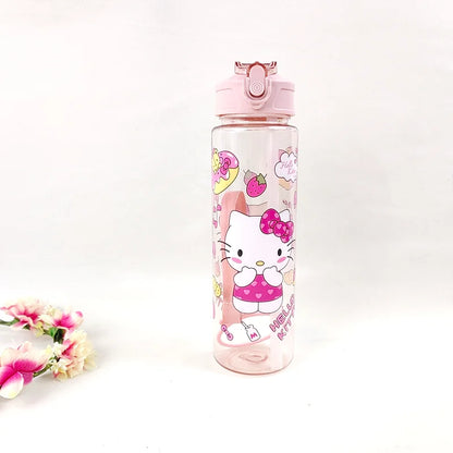 800ML MINISO Kuromi My Melody Hello Kitty ウォーターカップ 女の子用 カートゥーンアニメ 軽量 アウトドアスポーツ用 新作カワイイ