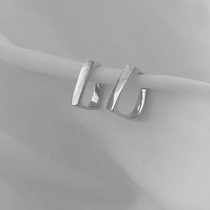 925 Silver Needle Korean Big Elegant Earrings For Woman Metal Jewelry 2025 Trending Vintage Geometric Women's Earrings Z40