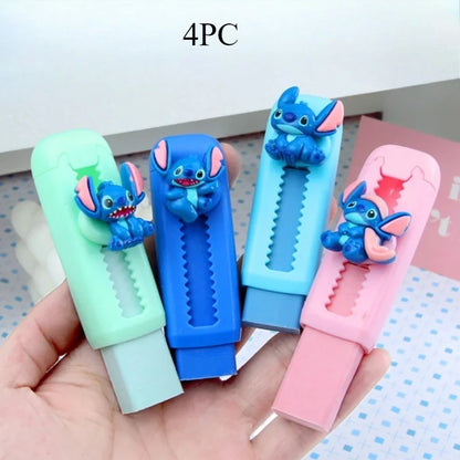 Stitch Push Pull Eraser Cartoon Resin Correction Erasers Writing Pencil Clean Up Students Stationery Office School Supplies