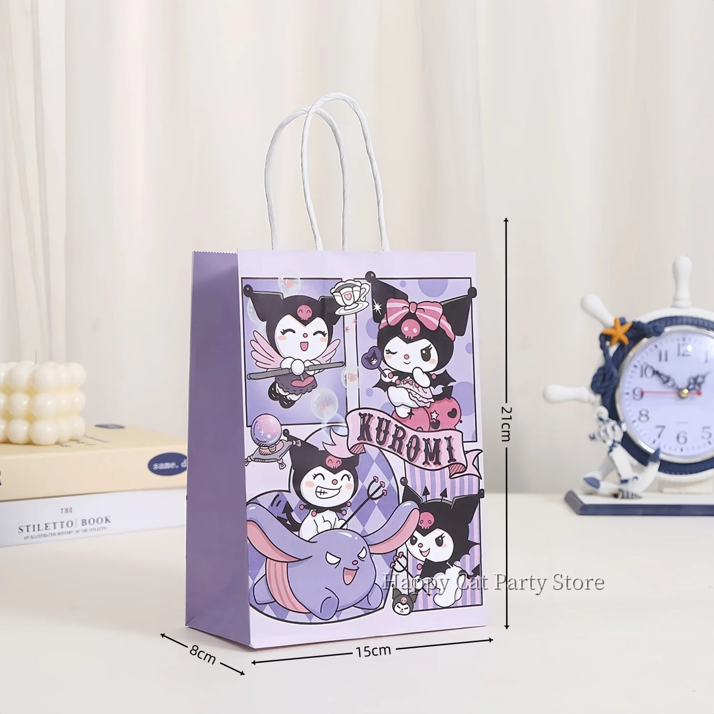 Cinnamoroll Paper Gift Bags Birthday Decor Kuromi Candy Bag Hello Kitty Biscuit Package boys Girls Favors Gifts Party Supplies